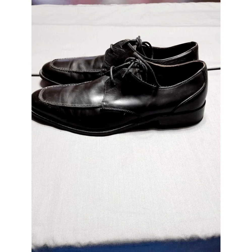 Allen Edmonds Burton Black Leather Apron Toe Derby Dress Shoe Men 11.5 Old Money
